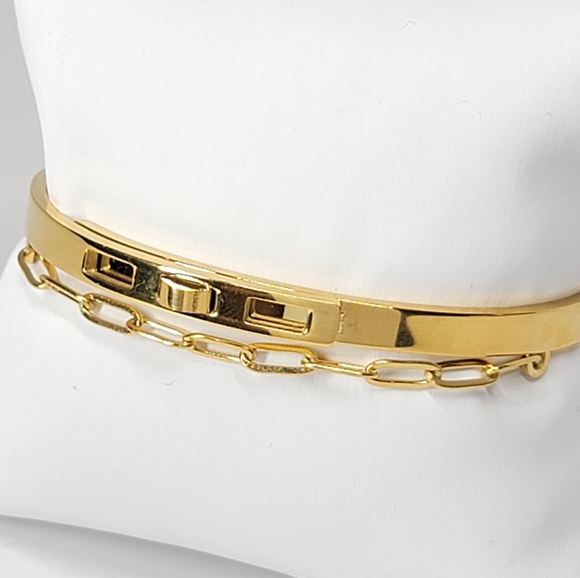NEW 18K Gold Stainless Steel with Chain Bracelet - Picture 12 of 13